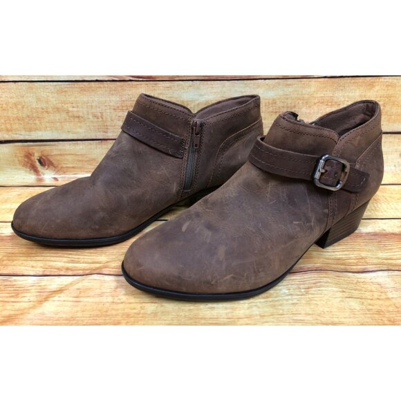 Collection by Clarks Adreena Brown Leather Ankle Boots Booties Womens 9 M (y6e) - Picture 1 of 10